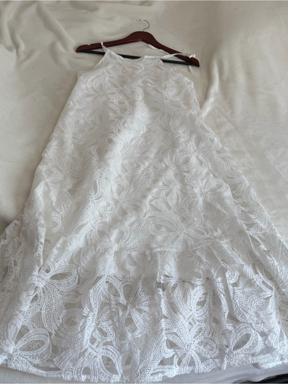 White Lace Halter Dress
